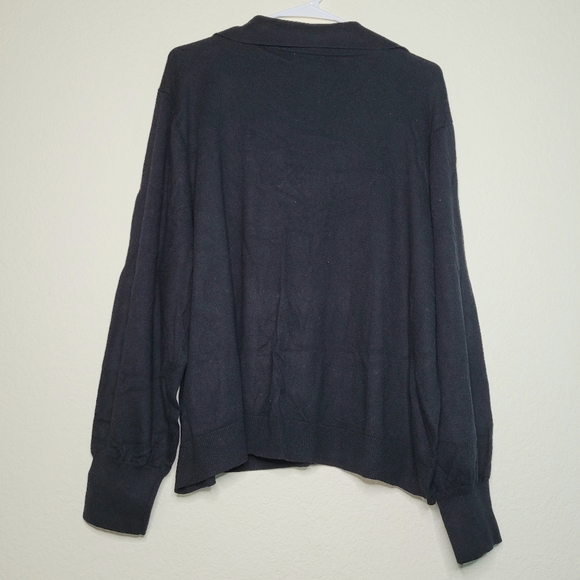 Riley & Rae V-Neck Polo Black Sweater XXL - Picture 5 of 9